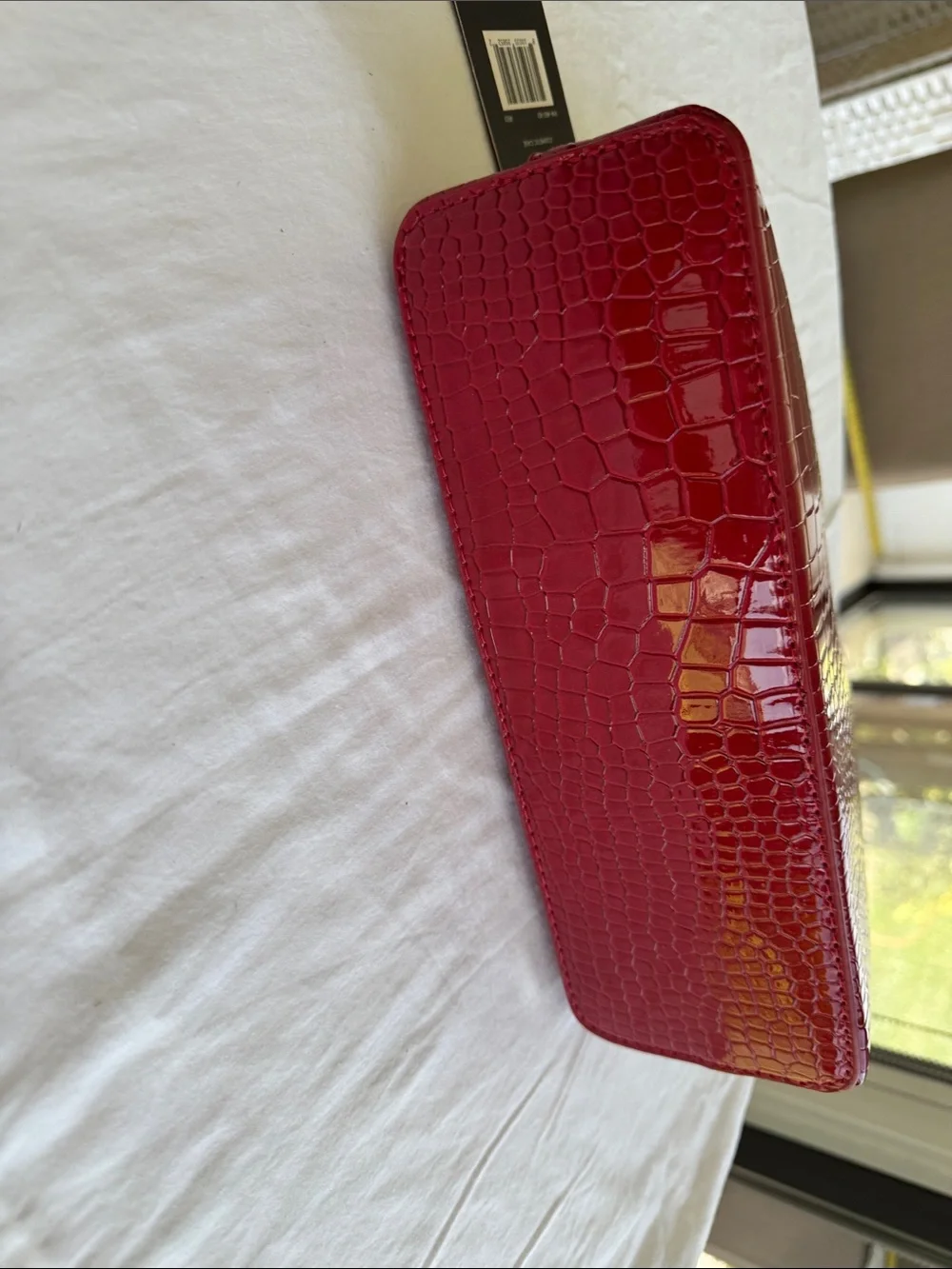 Vanessa Williams Red Croc-Embossed Cosmetic Pouch